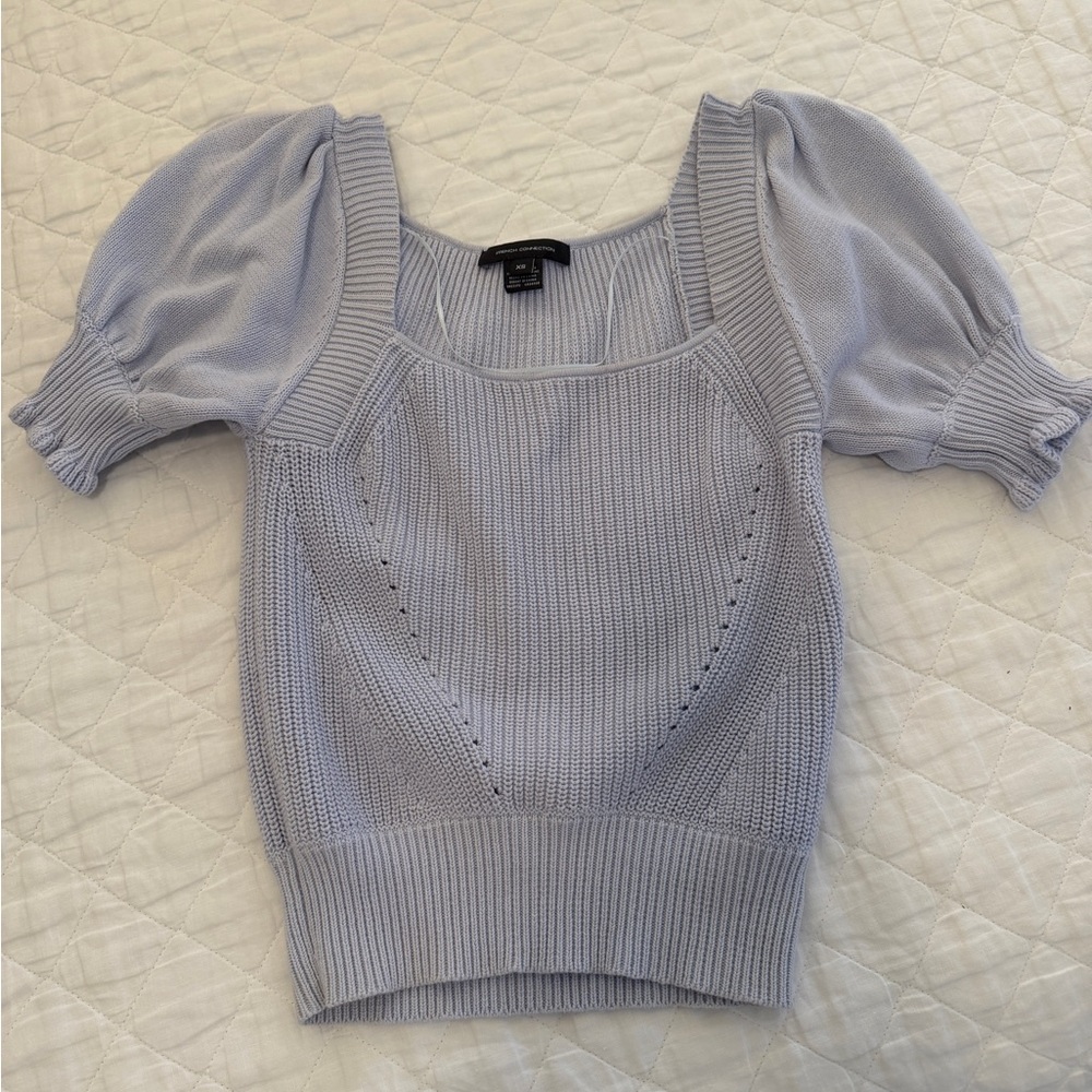 french connection periwinkle puff sleeve Knit Top